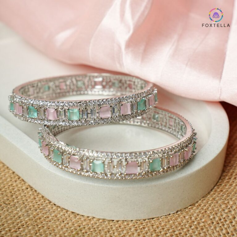 Mint Blossom AD Bangles