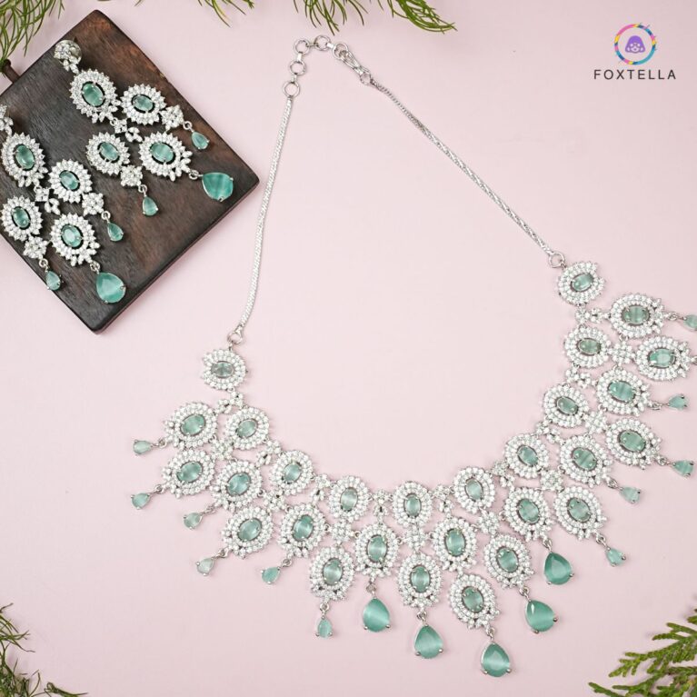 Mint Mirage AD Necklace Set