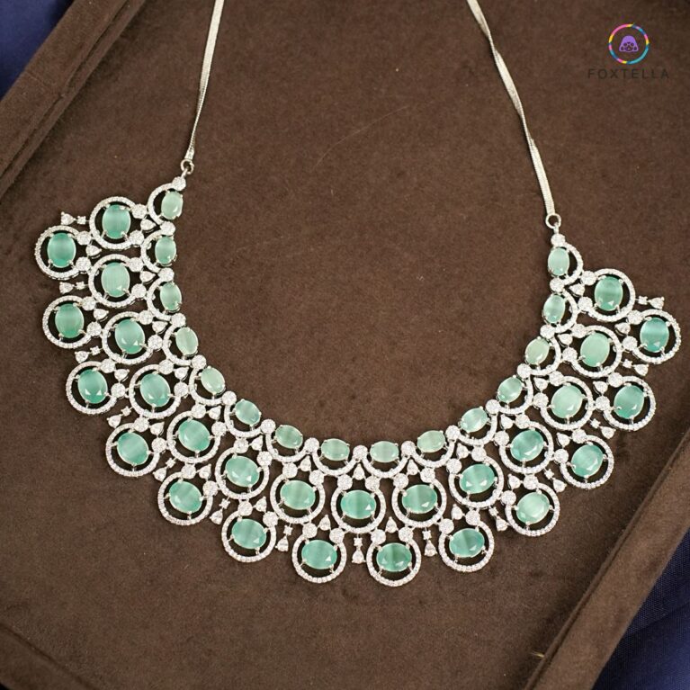Celestial Mint AD Necklace Set