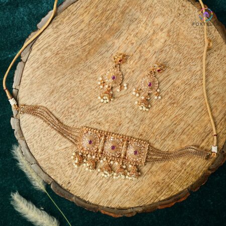 Golden Embrace Choker Necklace Set