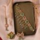 Rose Mint Kundan Necklace Set