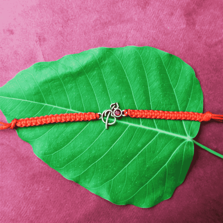Om O01 Rakhi-Silver Rakhi