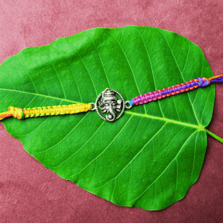 Ganpati G04 Rakhi-Silver Rakhi