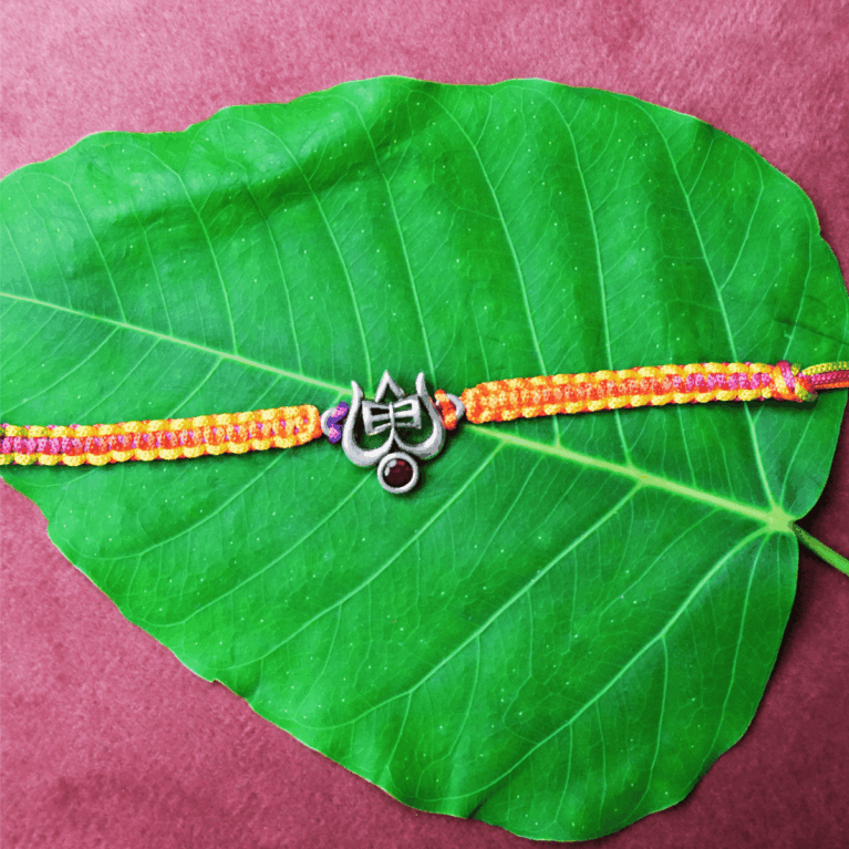 Om O05 Rakhi-Silver Rakhi